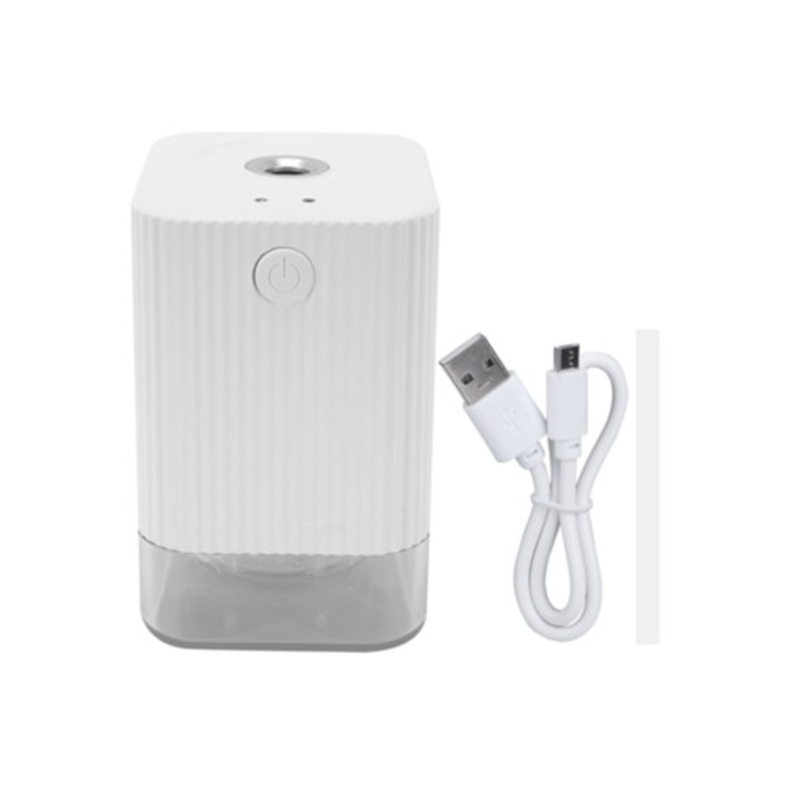 Umidificator de aer portabil, roz, cu forma de camera, incarcare USB, lumina ambientala