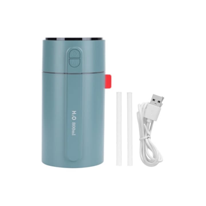 Umidificator de aer mini portabil USB 240ml, roz, pentru birou, masina, decor acasa