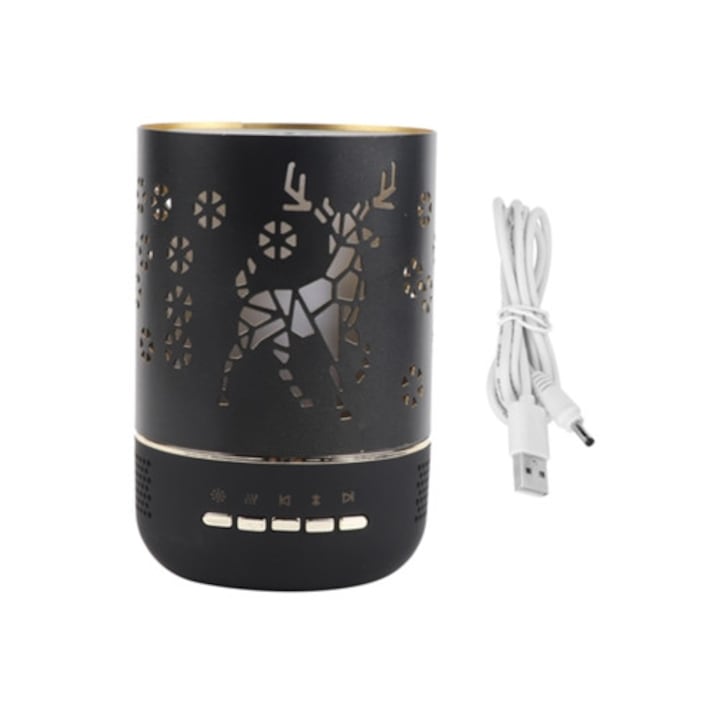 Umidificator de aer 180ml cu design din lemn si lumini colorate, set pentru acasa, birou, yoga