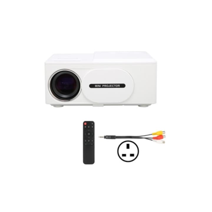Videoproiector portabil Mini 814, 1080p, alb, 100-240 V