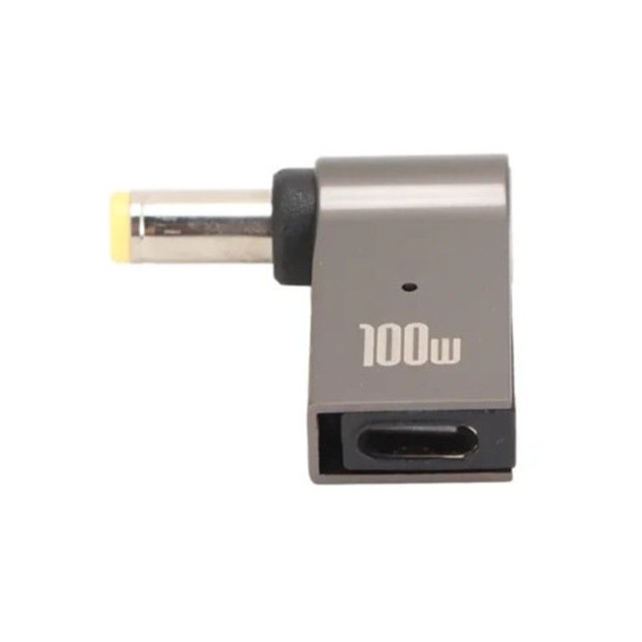 Зарядно за лаптоп PD USB Type C Female към DC 100W, захранващ адаптер от алуминиева сплав
