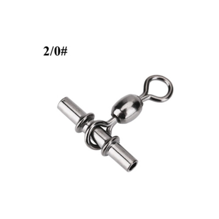 Set 20 vartejuri T-Swivels rezistenti pentru pescuit cross line, 2/0