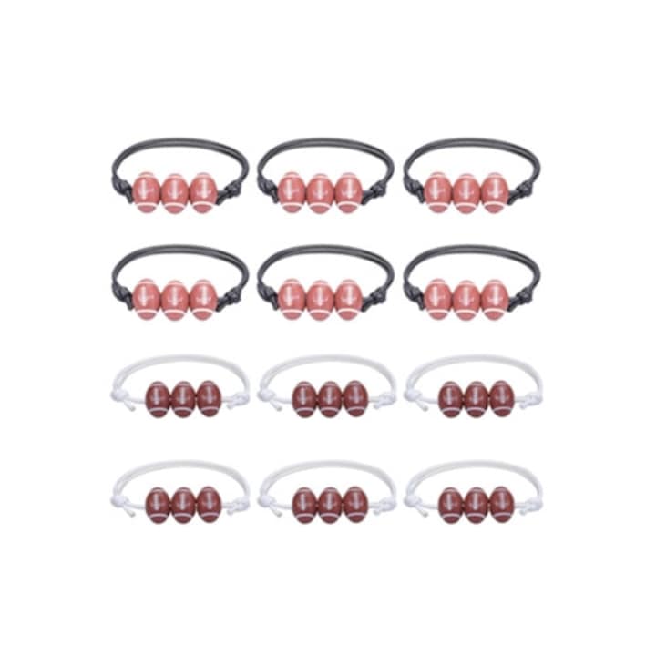 Set 12 Bratari Sportive cu Mingea, Ajustabile, Cordon Ceara, Multicolor