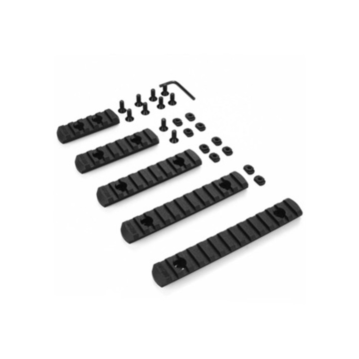Nylon sínkészlet 5 rekesszel, méretek: 65mm, 85mm, 105mm, 124mm, 13mm