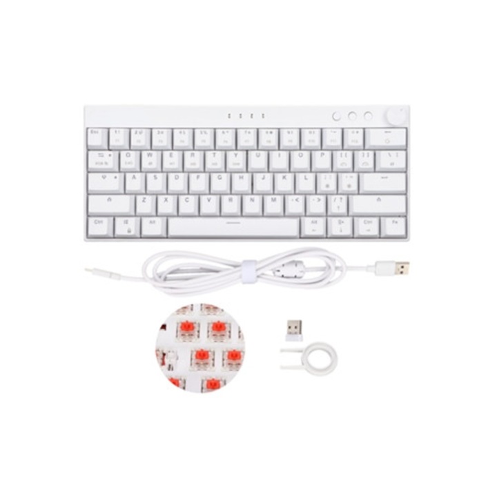 Tastatura mecanica wireless 61 taste RGB, 2.4G, pentru gaming si birou