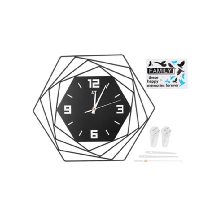 Ceas decorativ simplu si elegant, 30x30cm, pentru birou, acasa, dormitor, silentios