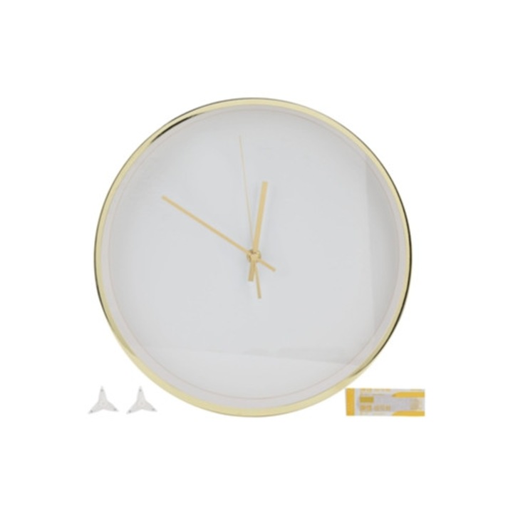 Ceas decorativ Nordic, metalic, finisaj aurit, pentru dormitor si baie