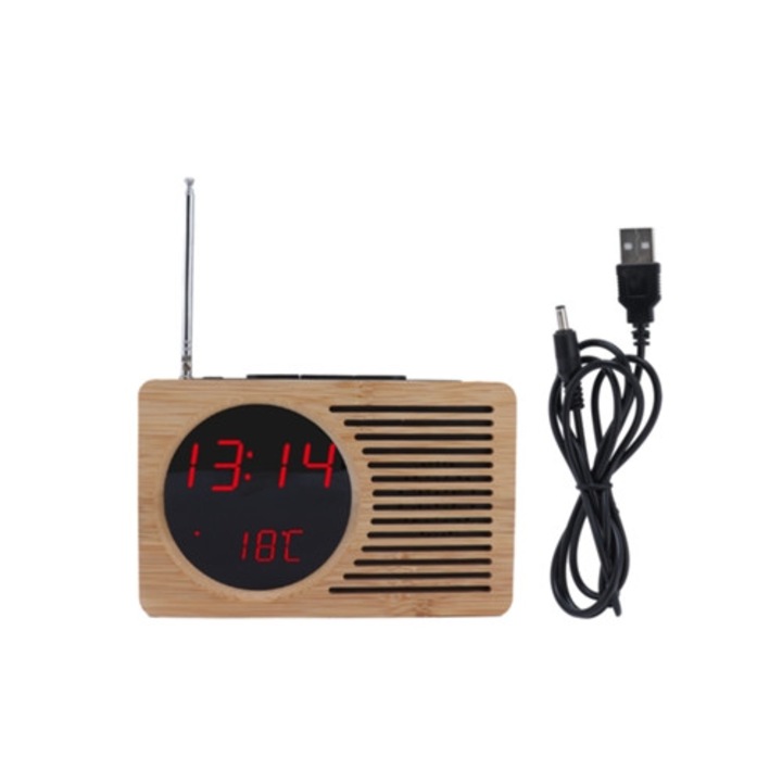 Мултифункционален LED часовник с червена светлина 5V, FM радио, електронна аларма, за дома, спалнята и офиса