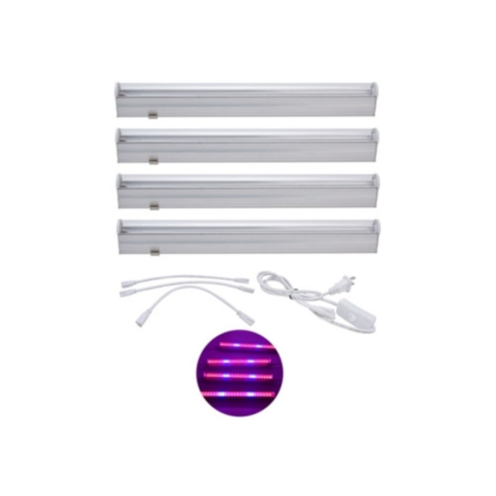 LED лампа за малки растения, 4 тръби, лесен монтаж, 220V