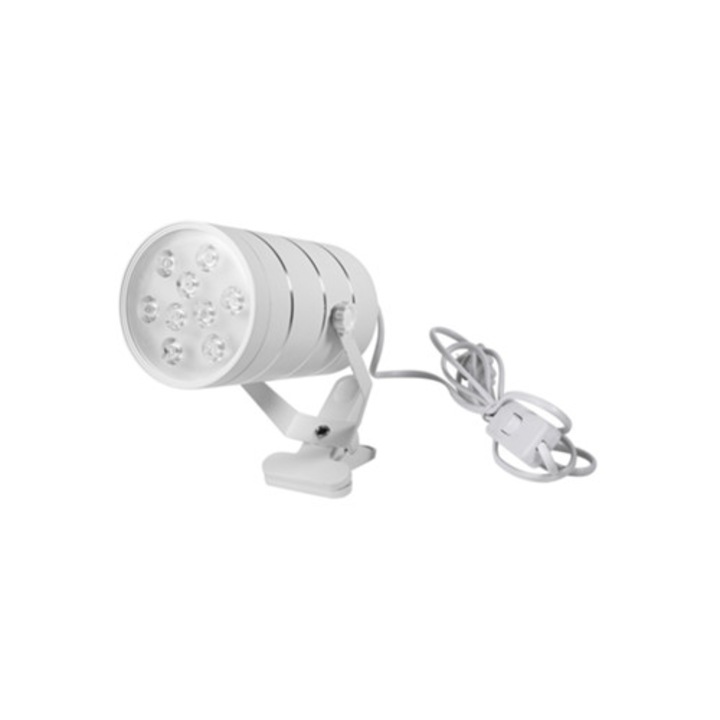Регулируема бяла LED лампа за отглеждане на стайни растения с поставка, 220V, 9 LED диода