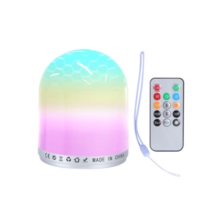 Veioza RGB cu telecomanda, schimbare de culoare, pentru hol si dormitor