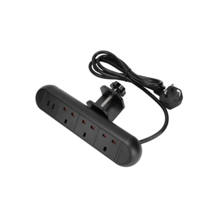 Asztali elosztó 3 aljzattal és USB töltővel, 220V, UK