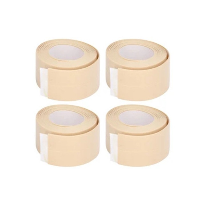 Banda adeziva autoadeziva impermeabila PVC, set de 4 bucati, pentru chiuveta de bucatarie si baie