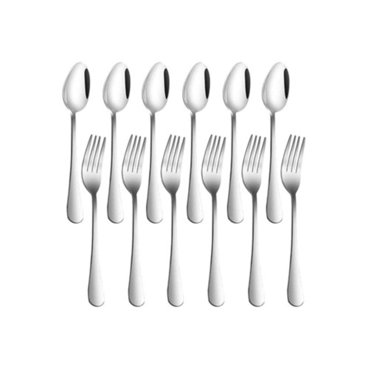 Set de 12 tacamuri din otel inoxidabil, aurii