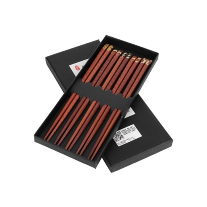 Set 5 perechi betisoare din lemn natural, ecologice, handmade