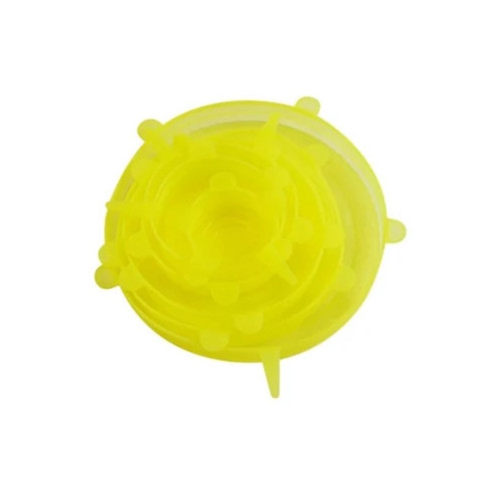 Capace vase pentru gatit, set capace din silicon elastic, rezistente la praf, pentru frigider si microunde, multicolor