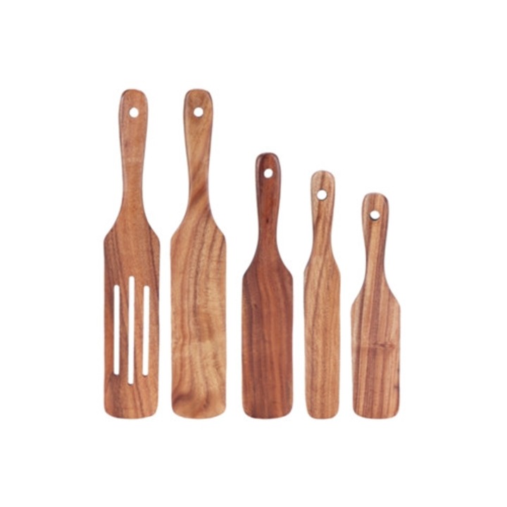 5 darabos fa spatula készlet konyhába