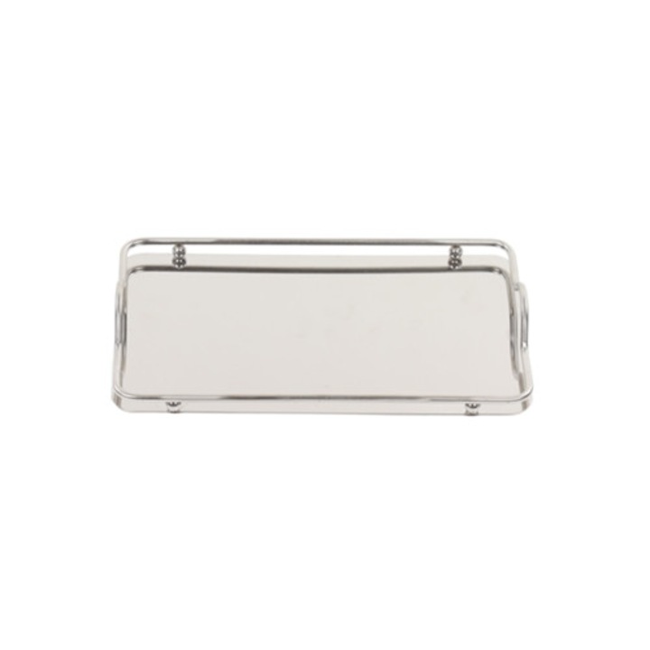 Tava servire rectangulara mare din otel inoxidabil, pentru living, 40x30cm