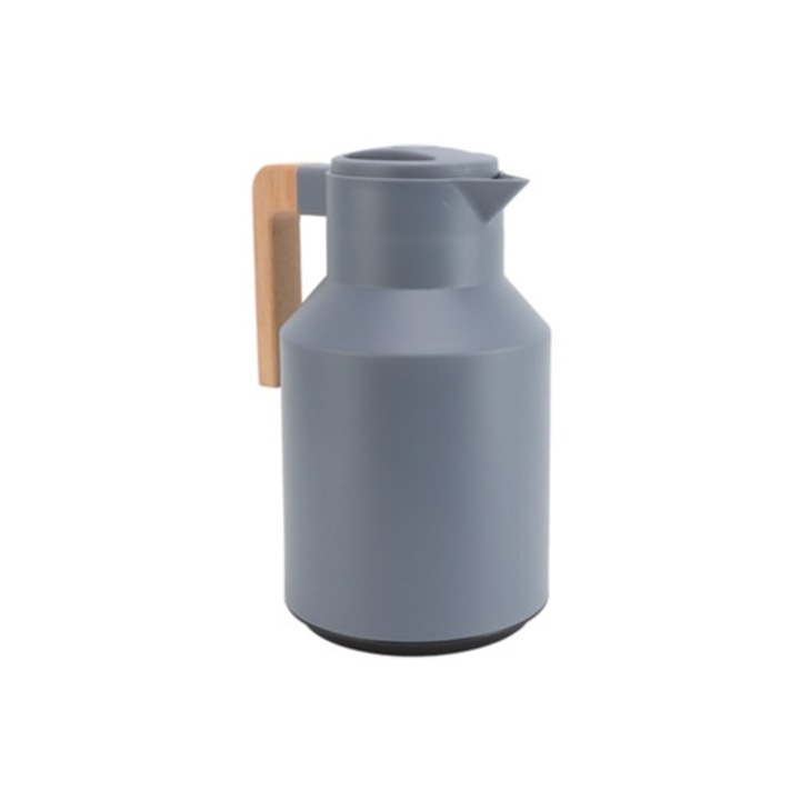 Kancsó 1000ml, dupla falú, vákuumszigetelés, fa fogantyú, kávéhoz, teához, gyümölcsléhez