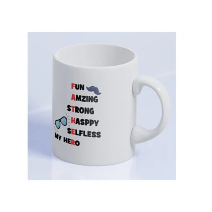 Cana ceramica cu gura larga, imprimeu HD, model englezesc, pentru cafea, ceai si ciocolata calda