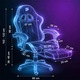 Геймърски стол DacEnergy©, тапицерия EmbrONE™, разтегателна поставка за крака, функция за накланяне на облегалката, ергономичен, регулиране на височината 102-122 см, черен