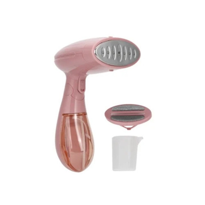 Fier de calcat cu abur portabil 1500W, pliabil, 130ml, roz