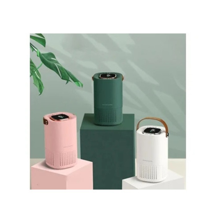 Purificator de aer portabil, LED, wireless, eliminator de mirosuri, generator de ioni negativi, pentru masina si acasa