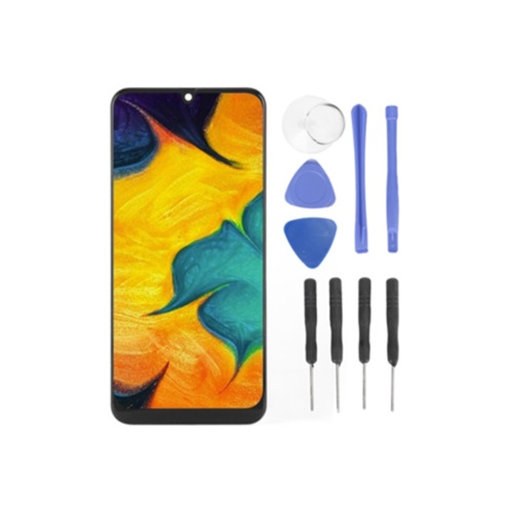 Дисплей LCD 6.4 инча с дигитайзер и ремонтен комплект за Samsung Galaxy A30, комплект