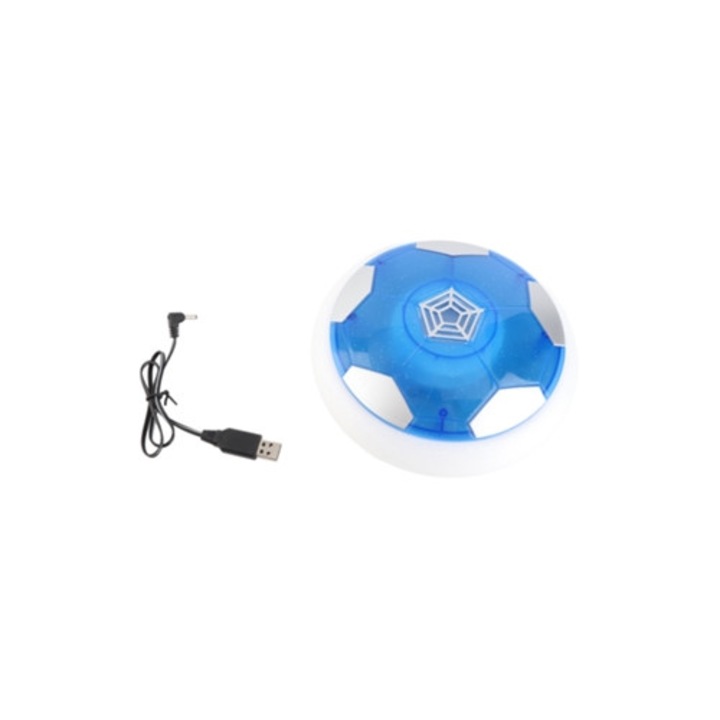 Minge de fotbal cu perna de aer 18cm, jucarie interactiva pentru copii, cu LED, bumper moale, pentru joaca in interior si exterior