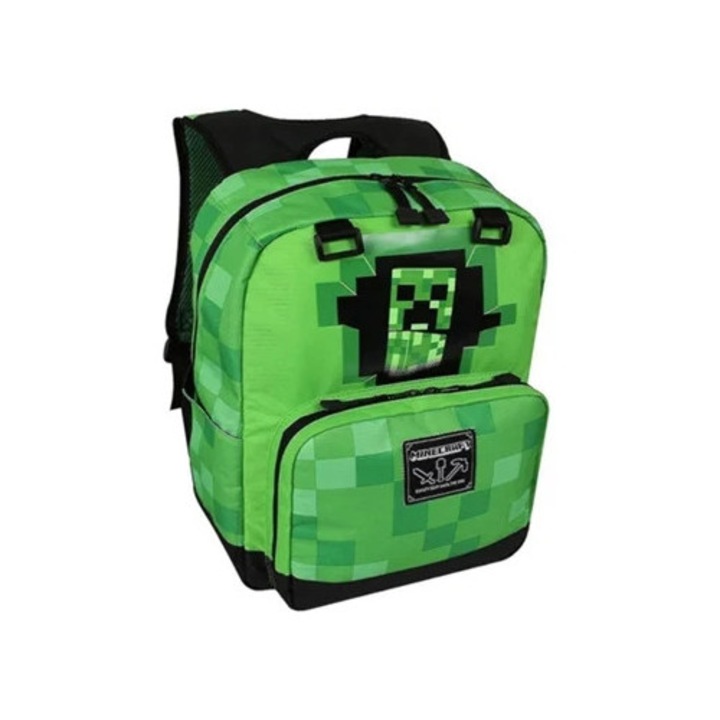 Ghiozdan casual My World Game, set, verde smarald, dimensiuni variate