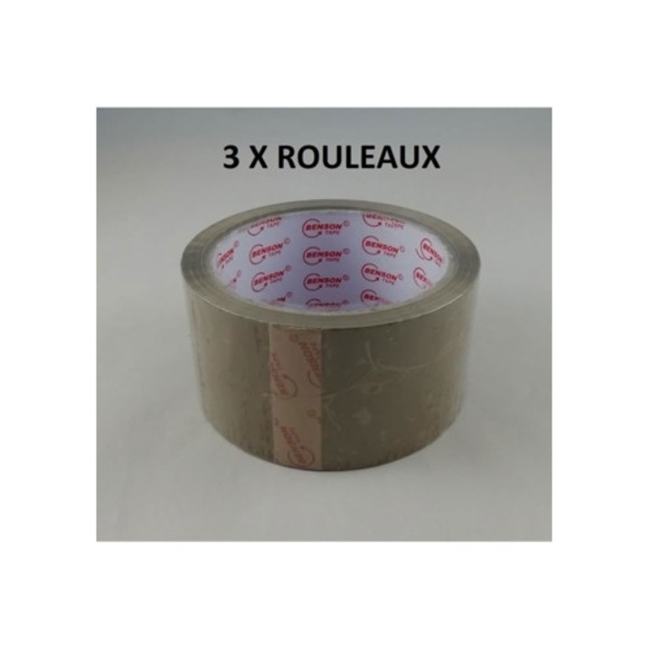 Set de 3 role mari de banda adeziva maro Havane 50m x 48mm