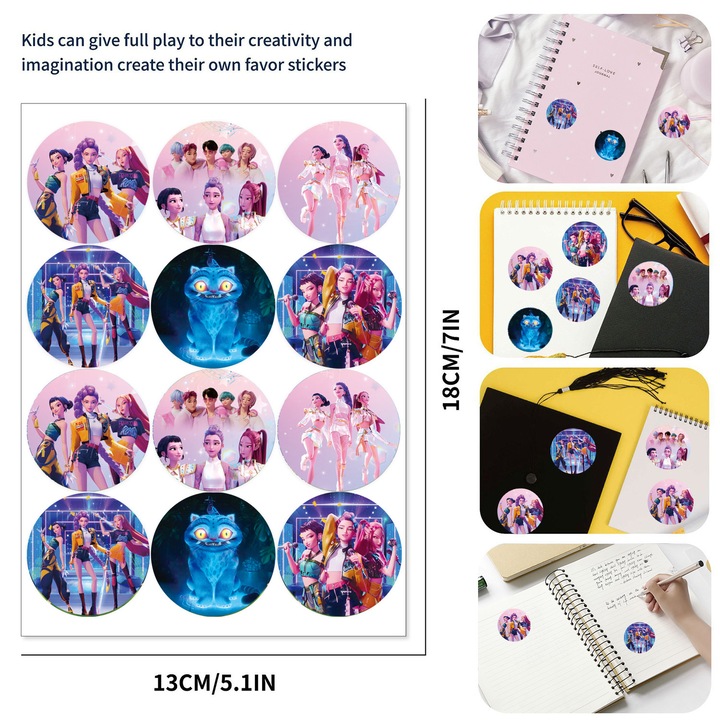 K-pop témájú partikészlet, parti kiegészítők, dekorációk, léggömbök, élénk színek, 1 év