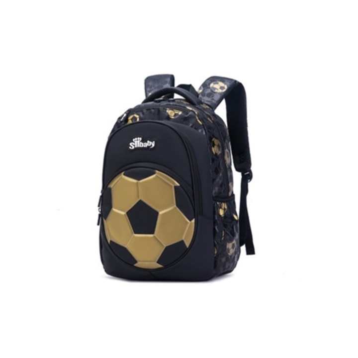 Ghiozdan fotbal pentru baieti, capacitate mare, impermeabil, 1-3 clase, multicolor