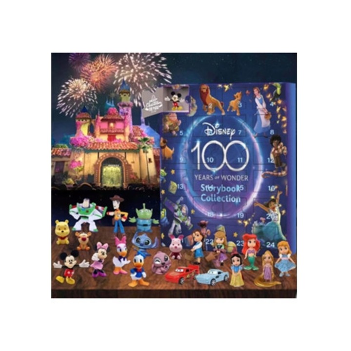 Коледен календар Disney 2025 с фигурки за деца (комплект от 24 части)