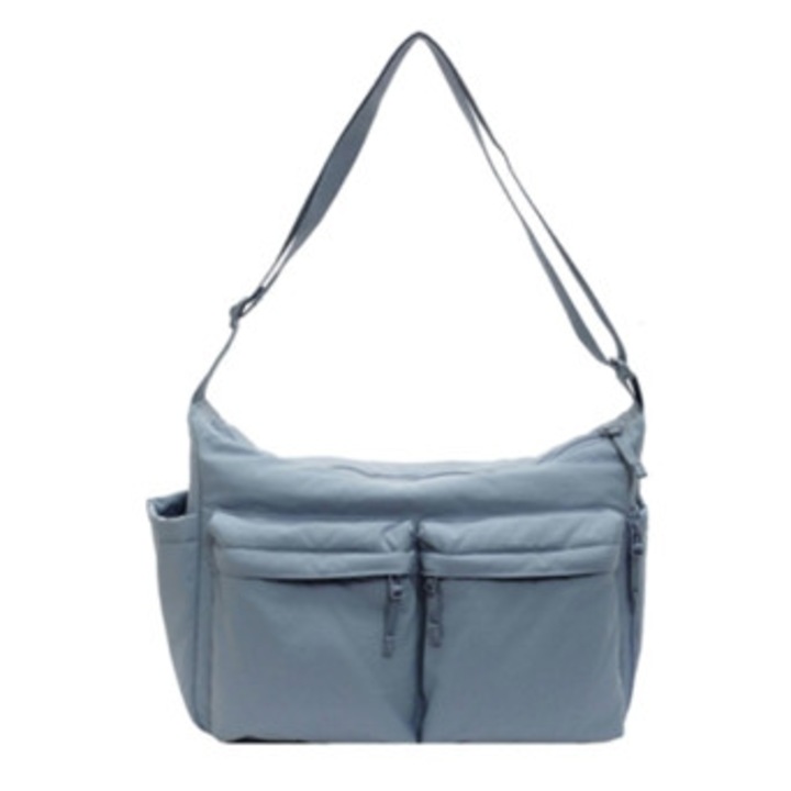 Unisex crossbody táska, többzsebes, vízálló, nylon, 30x25cm