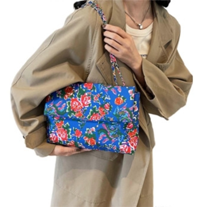 Geanta de umar pentru femei, imprimeu floral, capacitate mare, multicolor