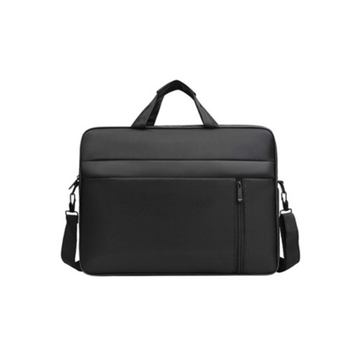 15.6" laptop táska, nagy kapacitású, messenger típusú, fekete