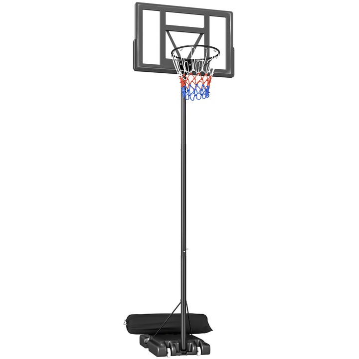 Stand Cos de Baschet, SPORTNOW, Otel, PE, 110 x 70 x 360 cm, Negru