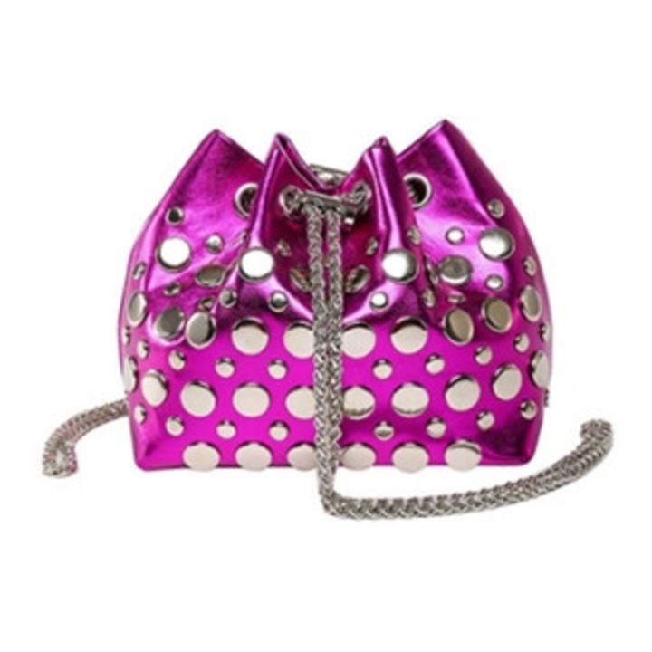 Elegáns mini crossbody táska fémlánccal, ökológiai bőrből, mindennapi használatra
