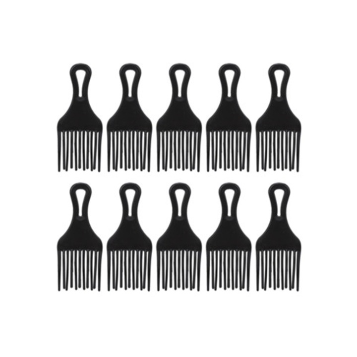 Set de 10 piepteni din plastic ergonomic, prietenosi cu pielea, pentru coafuri si tunsori