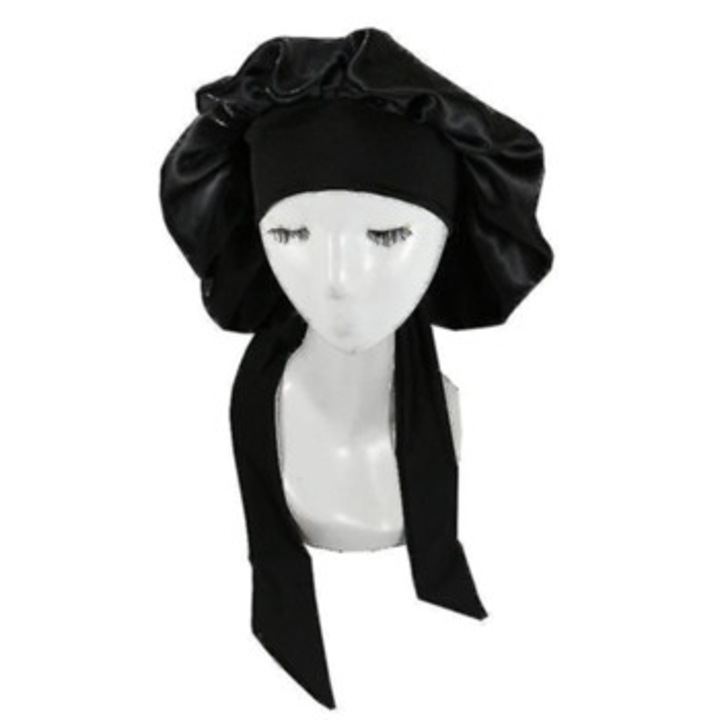 Caciula de dormit din satin de matase cu panglica, multicolor