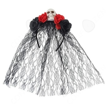 Tiara Halloween, 41x20cm, Skull roz, Retro, Accesorii par - eMAG.ro