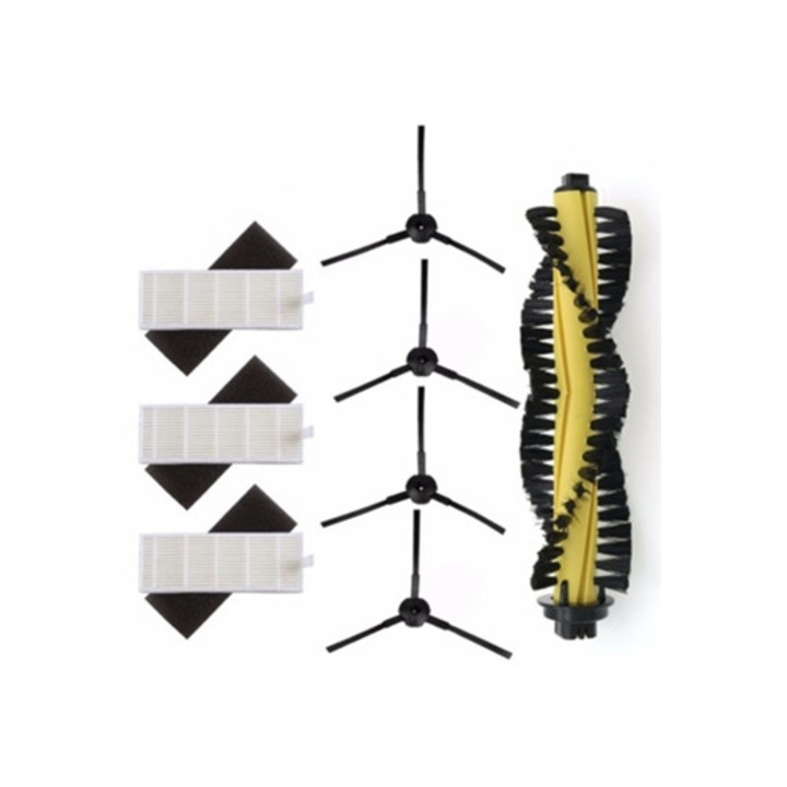 Porszívó tartozékkészlet, 3 HEPA szűrő, 3 szivacs, 4 oldalkefe, Polaris Chuwi, Ilife A4 T4 X432 X430 X431 modellekhez