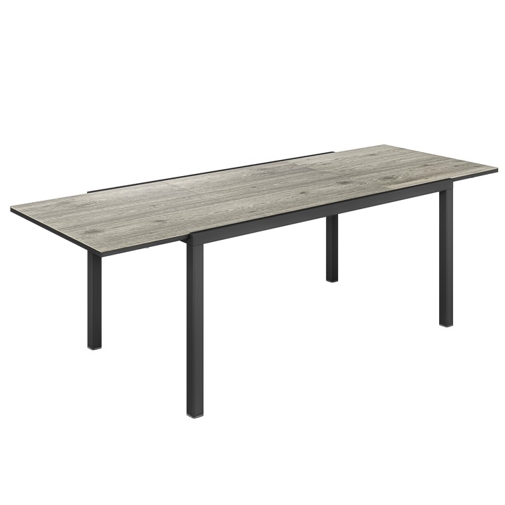 Masa de Dining Extensibila pentru Exterior, Outsunny, Aluminiu, otel, 240cm x 90cm x 74cm, Gri