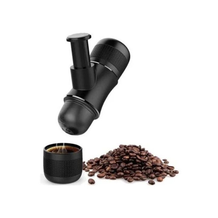 Espressor portabil, mini, negru, pentru calatorii