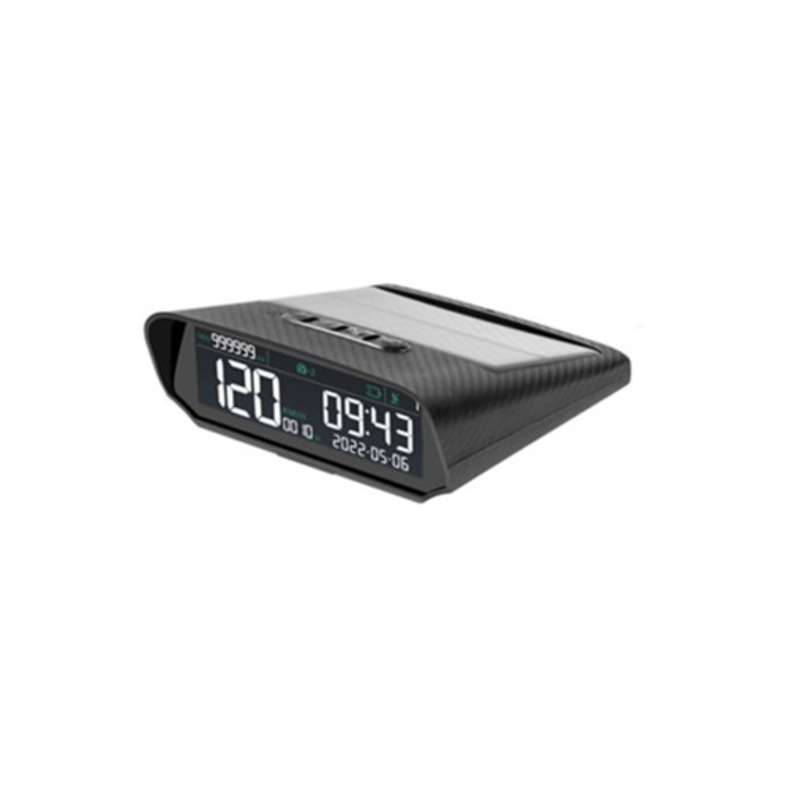 Afisaj digital de bord auto wireless, GPS solar, alarma de viteza, negru