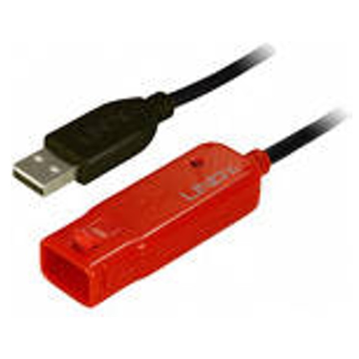 LINDY USB A/A kábel 12m, fekete