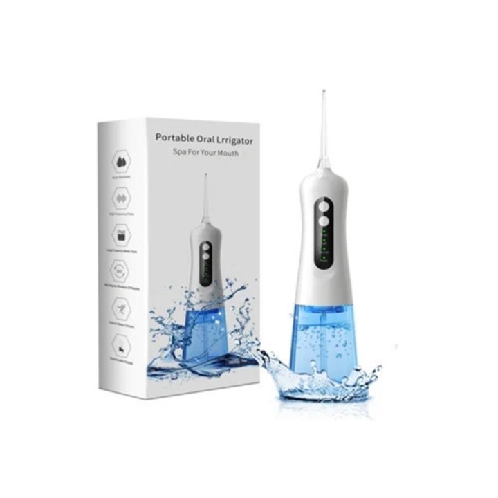 Hordozható szájzuhany, 300ml, újratölthető, USB, IP7