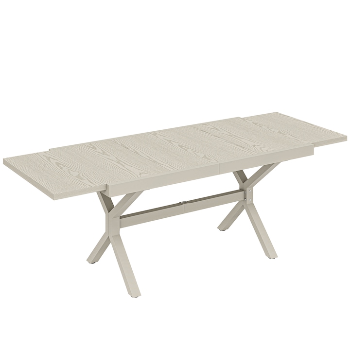Masa Extensibila pentru Exterior, Outsunny, Aluminiu, Otel, 214 x 85 x 73 cm, Gri Argintiu