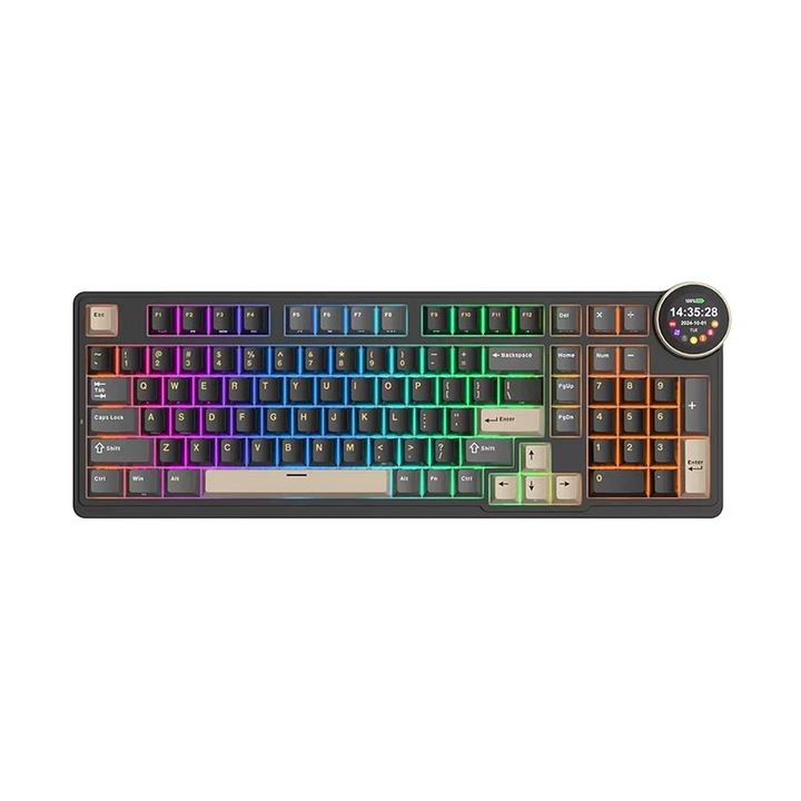 Механична клавиатура Royal Kludge N99 Phantom, RK Creamy суичове, RGB осветление, 1.8м кабел, размер 411.3x148.8x40мм